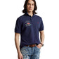 Camisa polo masculina Polo Ralph Lauren Classic Fit Flag Mesh Azul Tamanho X-G