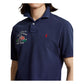 Camisa polo masculina Polo Ralph Lauren Classic Fit Flag Mesh Azul Tamanho X-G