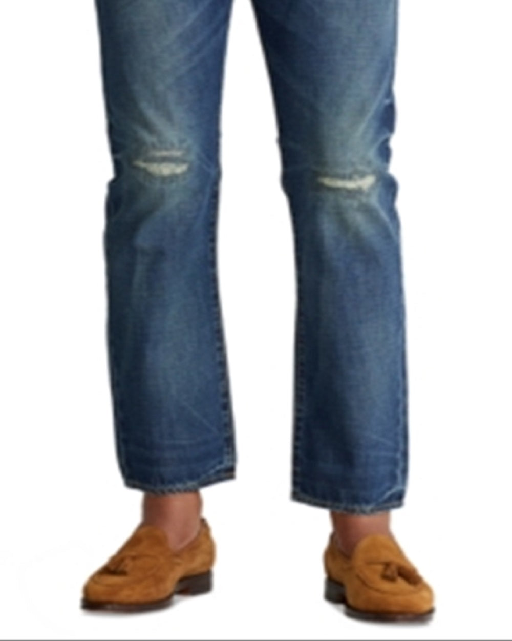 Calça jeans masculina Polo Ralph Lauren Slim Straight, azul, tamanho 33x32