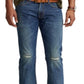 Calça jeans masculina Polo Ralph Lauren Slim Straight, azul, tamanho 34x32