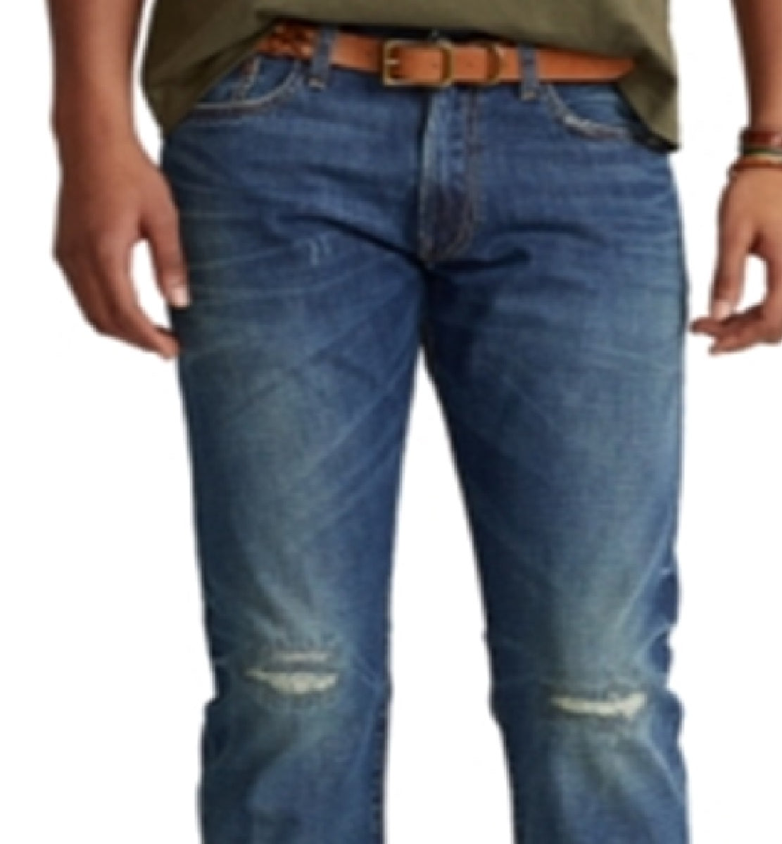 Calça jeans masculina Polo Ralph Lauren Varick Slim Straight Azul Tamanho 38X30