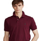 Camisa polo masculina de malha Polo Ralph Lauren vermelha, tamanho médio
