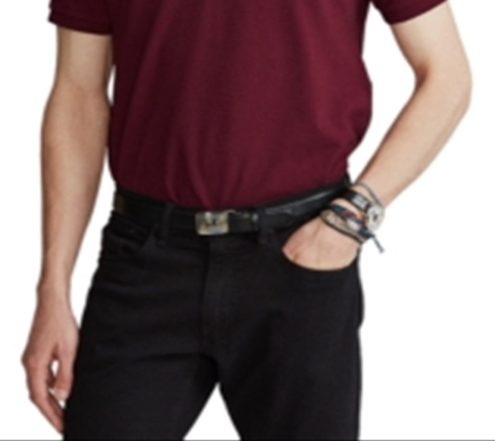 Camisa polo masculina de malha Polo Ralph Lauren vermelha, tamanho médio