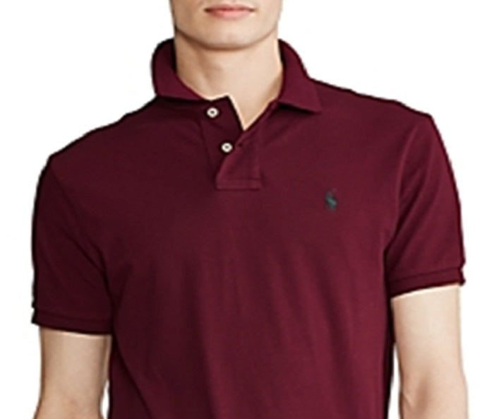 Camisa polo masculina Ralph Lauren de malha vermelha, tamanho extragrande