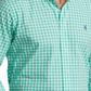 Camisa de popeline elástica xadrez clássica masculina Polo Ralph Lauren, tamanho XX-G, verde
