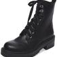 Botas de combate femininas Madden Girl Alicee com bico fechado e cano médio, pretas, tamanho 8 M