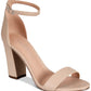 Sandálias femininas Madden Girl Bella de duas peças com salto bloco, rosa, tamanho 8 M