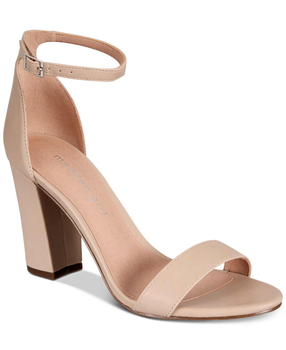 Sandálias femininas Madden Girl Bella de duas peças com salto bloco, rosa, tamanho 8 M