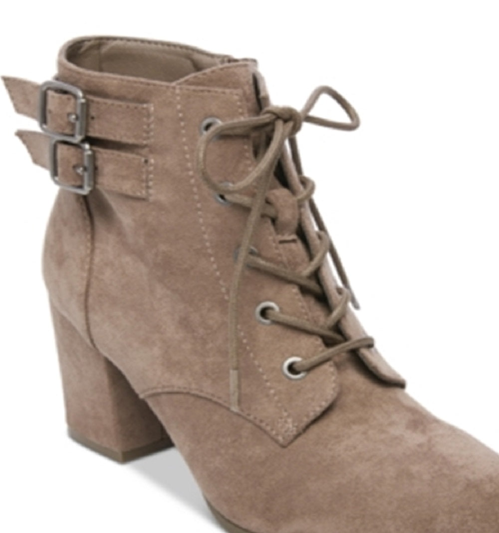 Botas femininas Madden Girl Theoo com cadarço, marrom, tamanho 9,5 m