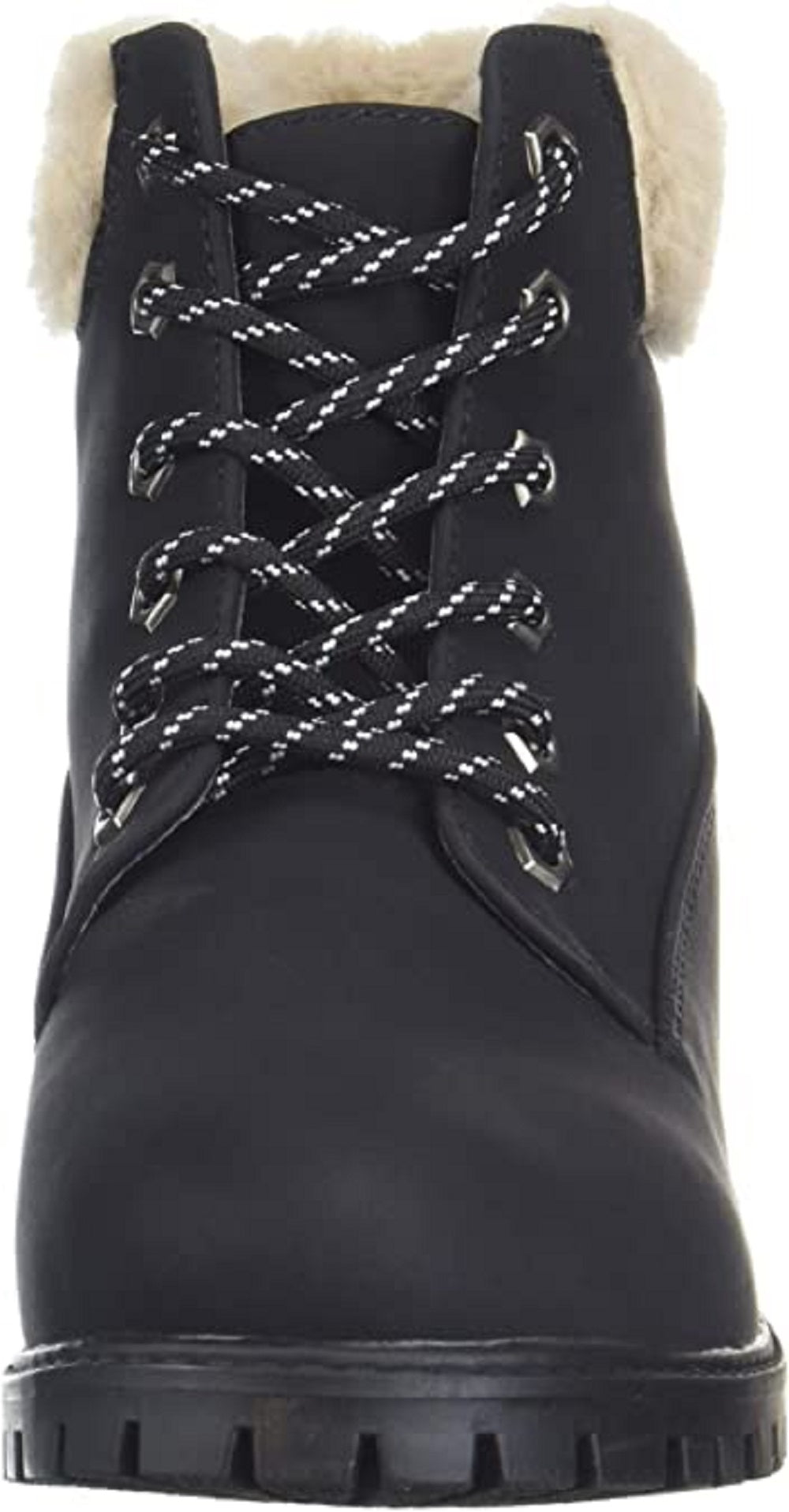Botas de caminhada Madden Girl Frankie de pele sintética para mulheres, pretas, tamanho 8,5 M