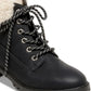 Botas de caminhada femininas Madden Girl Frankie de pele sintética, pretas, tamanho 9,5