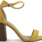 Sandálias femininas Madden Girl Beella Fabric com tira no tornozelo, bico aberto, tamanho 10, amarelas
