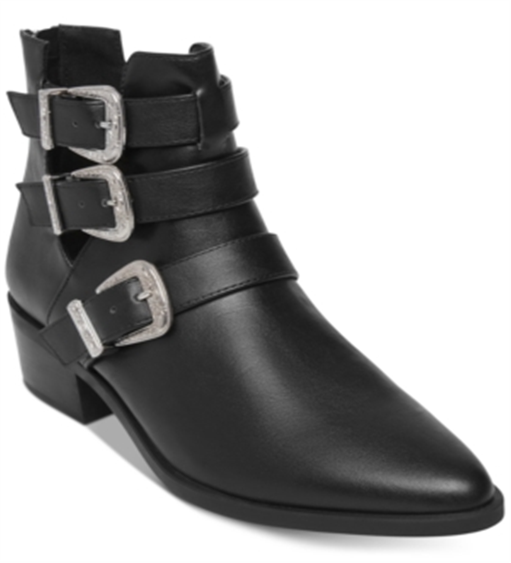 Madden Girl Cecilyy Couro Feminino Bico Fino Tornozelo Preto Tamanho 7 M