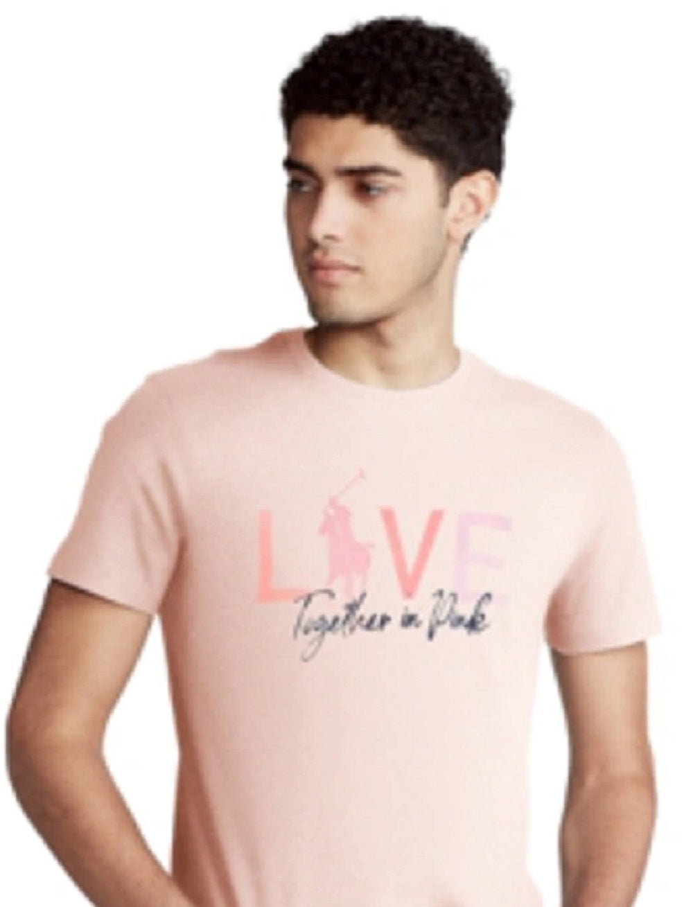 Camiseta Polo Ralph Lauren Masculina Manga Curta Rosa Pony Love Rosa Tamanho P