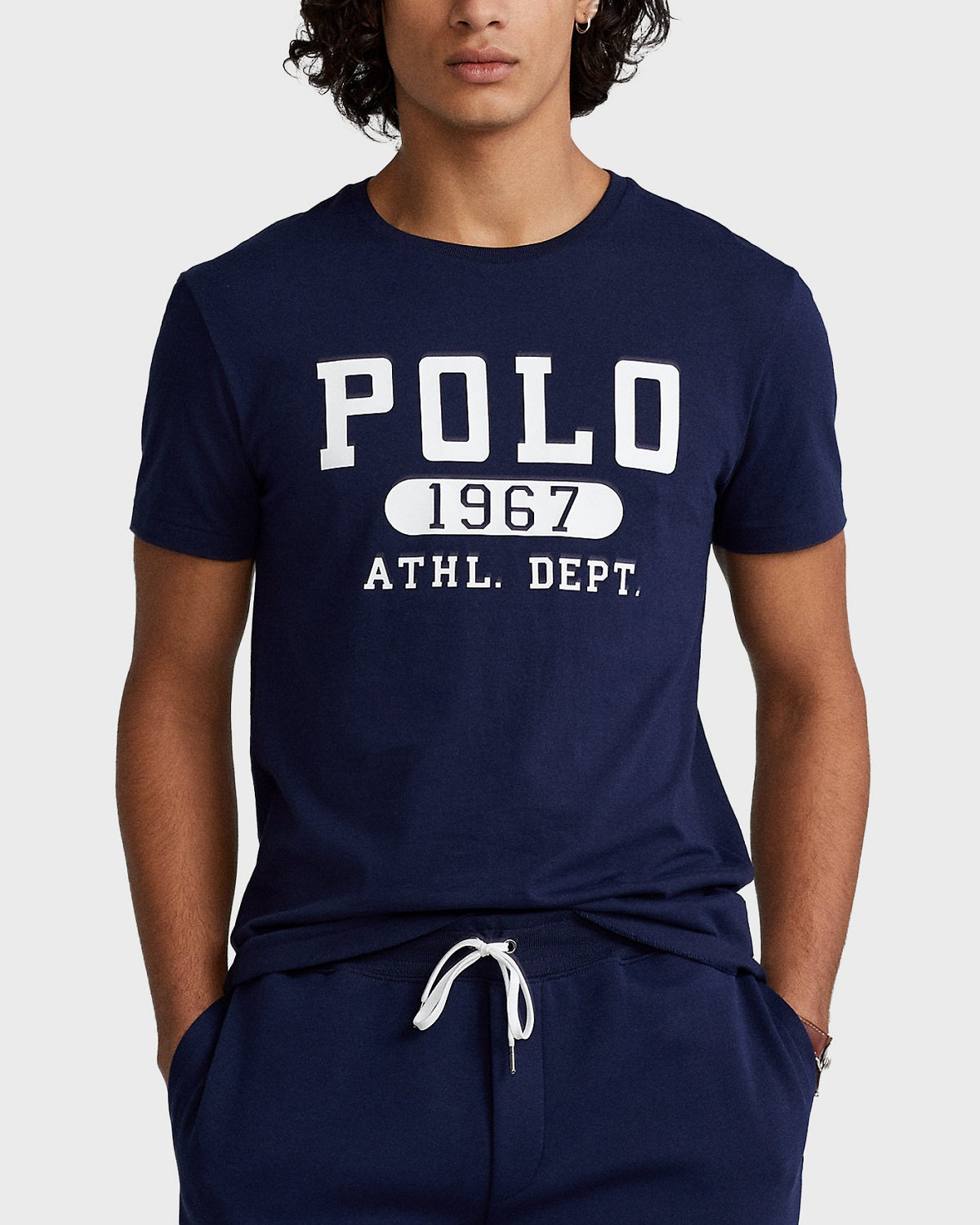 Camiseta Polo Ralph Lauren Masculina Slim Fit com Logotipo Personalizado Azul Tamanho Médio