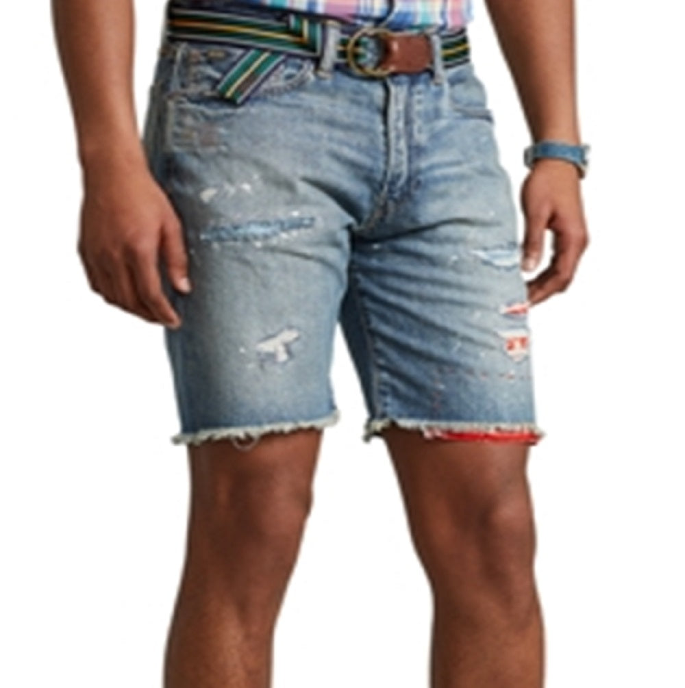 Shorts jeans masculino Polo Ralph Lauren Classic Fit Cut Off Azul Tamanho 36