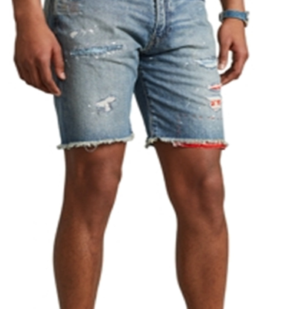 Shorts jeans masculino Polo Ralph Lauren Classic Fit Cut Off Azul Tamanho 36