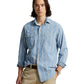 Camisa de trabalho masculina Polo Ralph Lauren Classic Fit de algodão, azul, tamanho grande