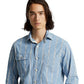 Camisa de trabalho masculina Polo Ralph Lauren Classic Fit de algodão, azul, tamanho grande