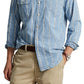 Camisa de trabalho masculina Polo Ralph Lauren Classic Fit de algodão, azul, tamanho grande