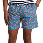 Calção de banho masculino Polo Ralph Lauren Traveler Floral em poliéster reciclado, azul, tamanho pequeno