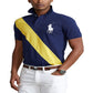 Polo Ralph Lauren Masculino Custom Slim Fit Big Pony Mesh Polo Shirt Azul Tamanho Grande
