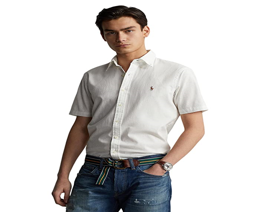 Camisa Polo Ralph Lauren Masculina Classic Fit Algodão Branca Tamanho Grande