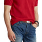 Camisa polo masculina Polo Ralph Lauren Classic Fit Mesh vermelha, tamanho médio