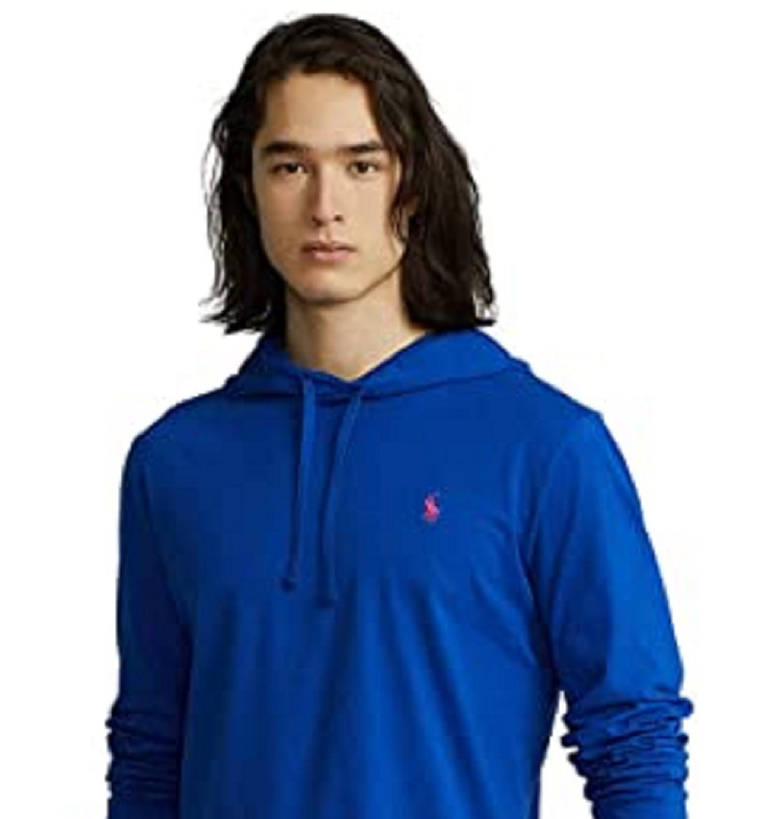 Camiseta Polo Ralph Lauren Masculina com Capuz Azul Tamanho P
