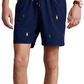 Calção de banho Polo Ralph Lauren Traveler Polo Rider com estampa masculina, azul, tamanho grande