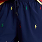 Calção de banho Polo Ralph Lauren Traveler Polo Rider com estampa masculina, azul, tamanho grande