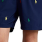 Calção de banho Polo Ralph Lauren Traveler Polo Rider com estampa masculina, azul, tamanho grande