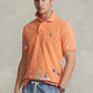 Polo Ralph Lauren Masculino Classic Fit Paint Splatter Mesh Laranja Tamanho X-G