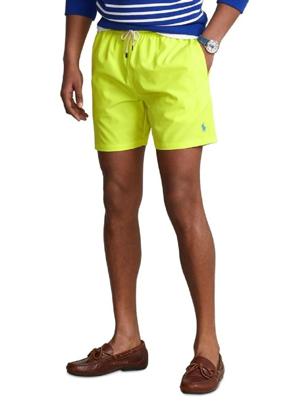 Calção de banho Polo Ralph Lauren Traveler Classic masculino amarelo tamanho grande