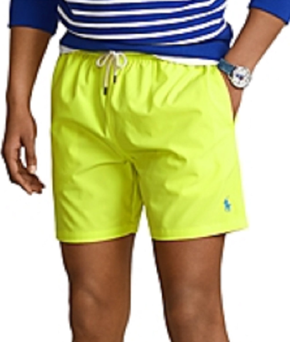 Calção de banho clássico masculino Polo Ralph Lauren amarelo tamanho X-G
