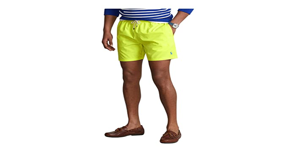 Calção de banho Polo Ralph Lauren Traveler Classic masculino amarelo tamanho XX-G