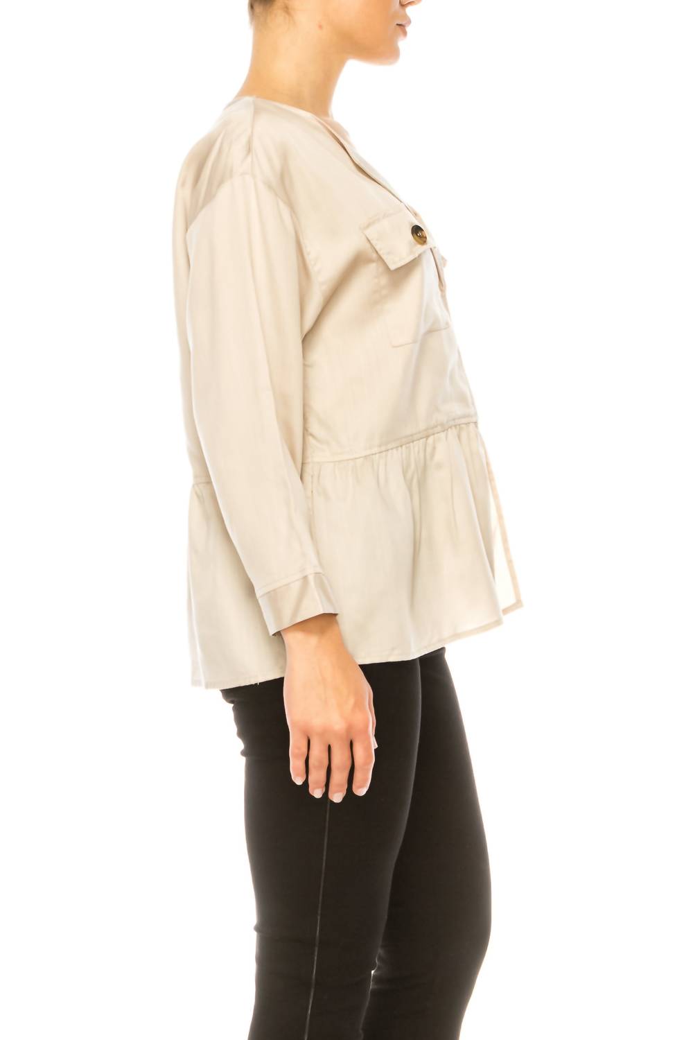 Hester & Orchard - Long Sleeve Peplum Jacket Top