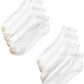 Pacote com 8 meias esportivas masculinas Gold Toe, brancas, tamanho 6-12