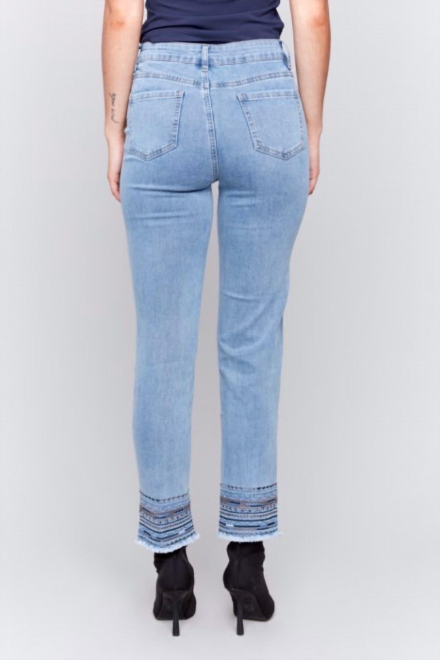 Charlie B - Embroidered Hem Jeans