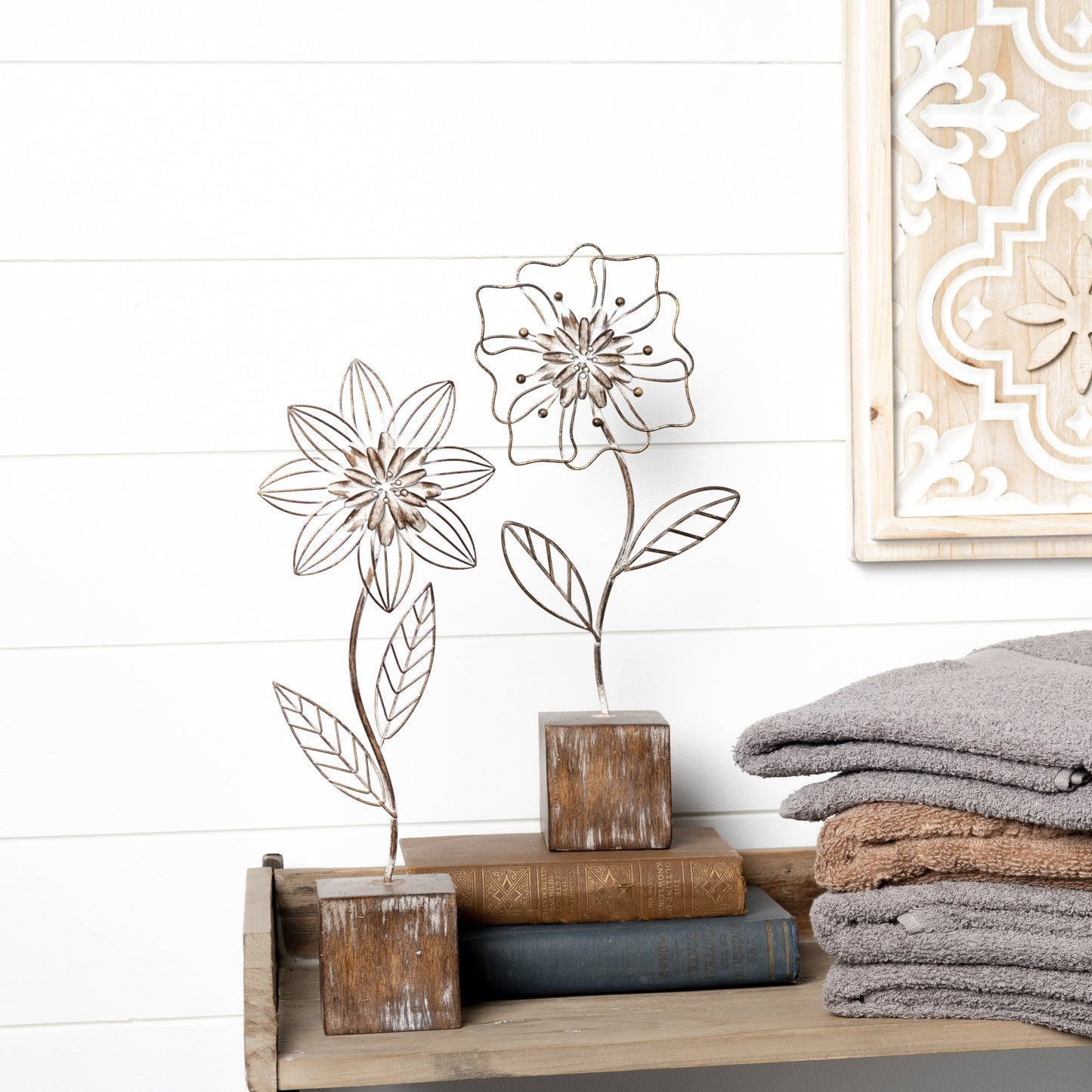 Metal Floral Decor (Set of 2)