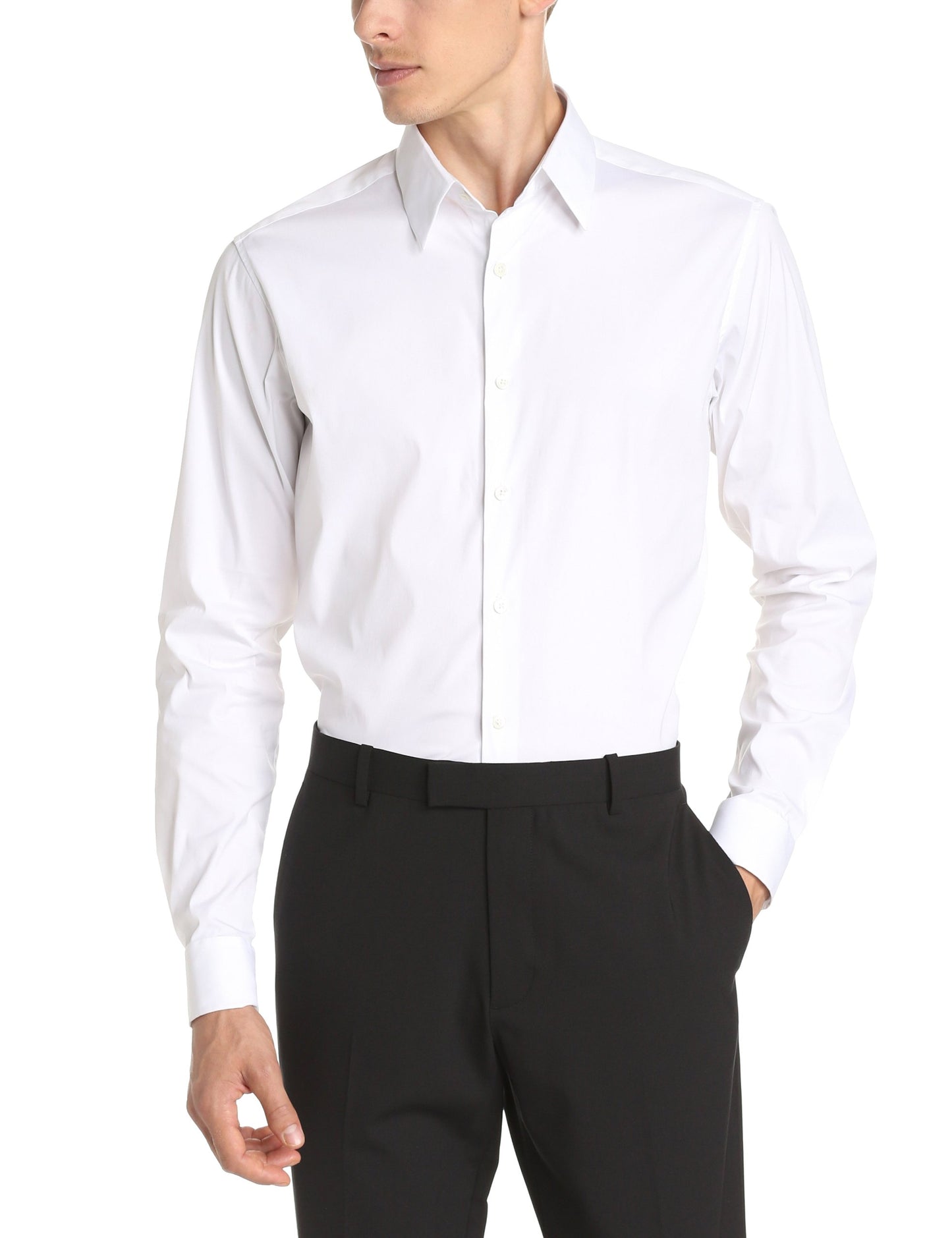 Camisa masculina Sylvain Wealth da Theory, branca, tamanho médio
