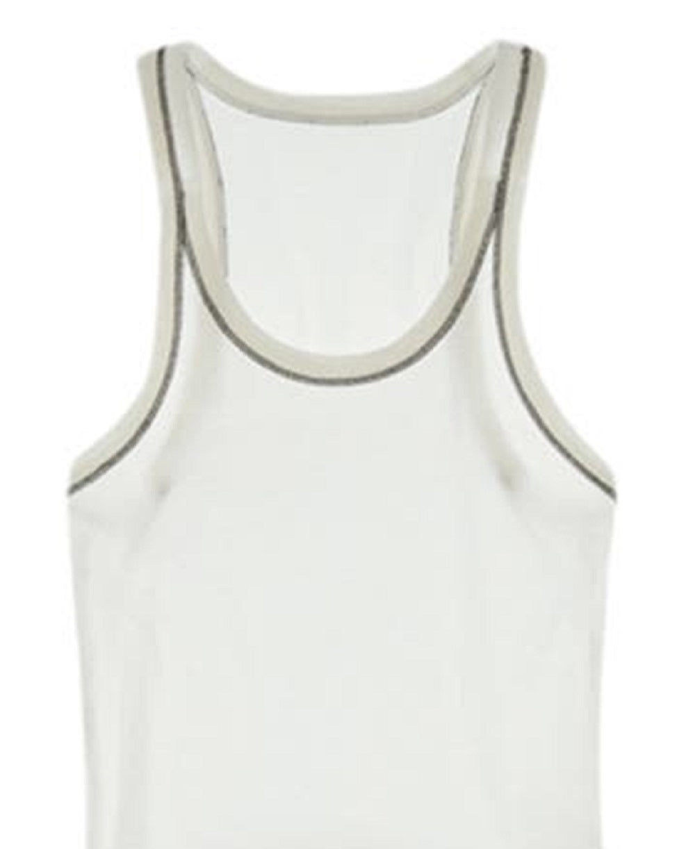 Regata feminina Helmut Lang com recorte, branca, tamanho grande