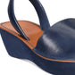 Sandálias femininas Kenneth Cole Reaction com salto fino e salto anabela, tamanho 8,5 M, azul