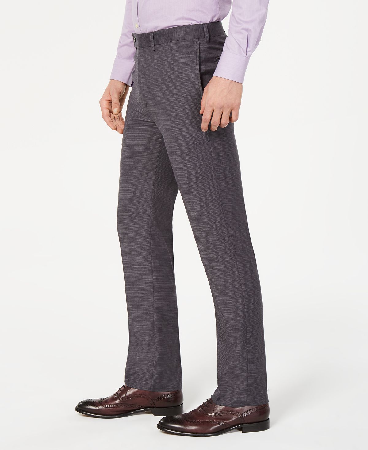 Calça social Calvin Klein Slim Fit Performance Stretch resistente a rugas, tamanho 30x30, cinza, masculina