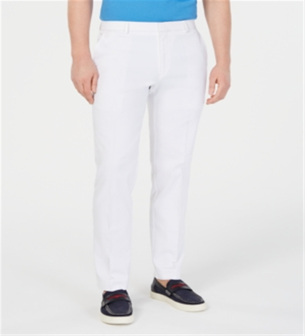 Calça Tommy Hilfiger Masculina Modern Fit Th Flex Stretch Comfort Branca Tamanho 33X34