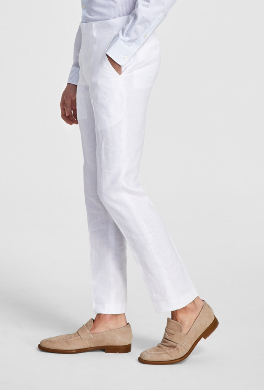 Calça de terno masculina Bar III Slim Fit de linho, branca, tamanho 29X30