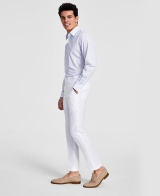 Bar III Men's Slim Fit Linen Suit Pants White Size 29X30
