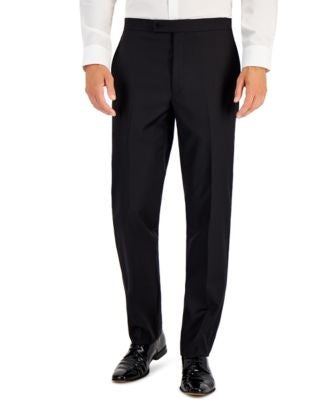 Calça social estilo smoking Ralph Lauren masculina, tamanho grande e alto, preta, tamanho 38x32