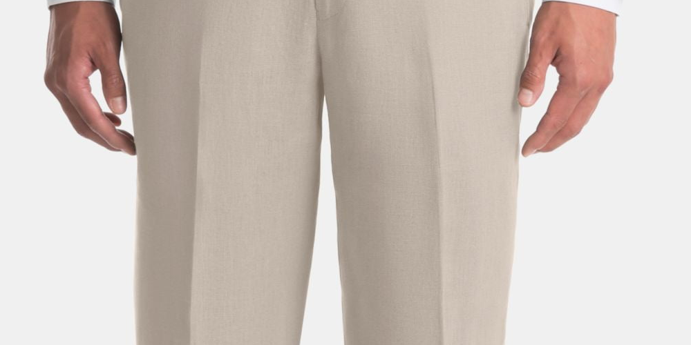 Calça Ralph Lauren Masculina Classic Fit Frente Lisa Bege Tamanho 32X32