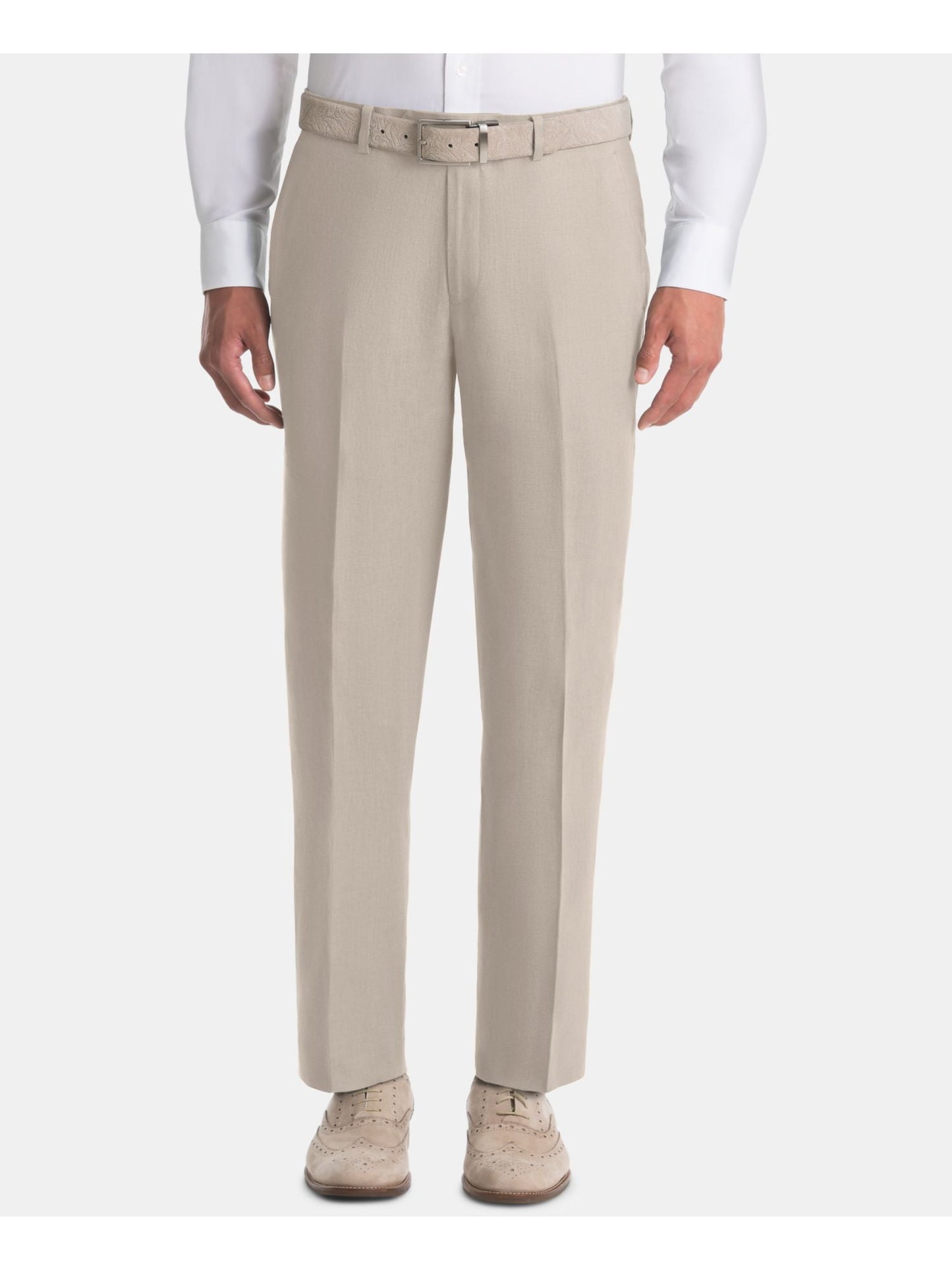 Calça Ralph Lauren Masculina Classic Fit Frente Lisa Bege Tamanho 33X32